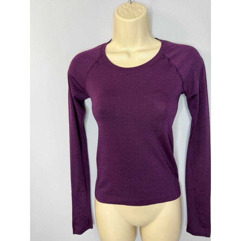 Lululemon Swiftly Tech Long-Sleeve Shirt 2.0 Race Length Dramatic Magenta Sz 2 - Picture 8 of 13